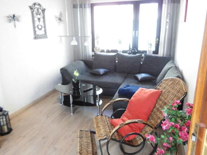 Wohnzimmer mit Schlafcouch  