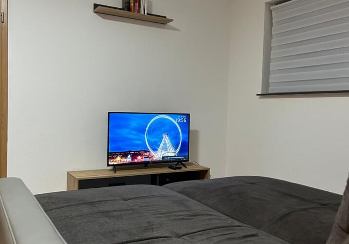 Wohnzimmer mit Sauna